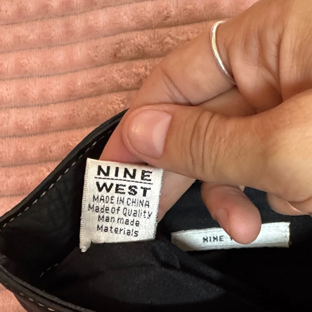 Nine West Convertible Crossbody Clutch | Black Faux Leather | OS
